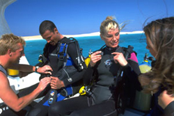 Divers on a Boat